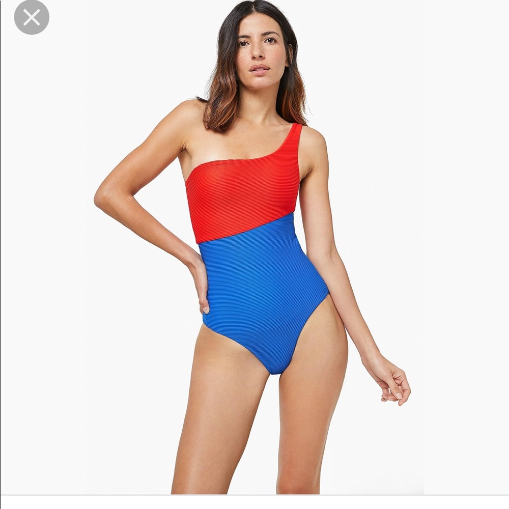 Onia Sienna one piece swimsuit ribbed colorblock